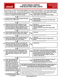 Functional Checklist for Air-Heated Radiant Floor Heating Electric Coil Heater Units from Legalett ON