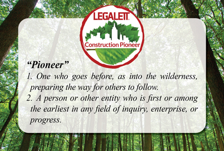 Construction Pioneer Awards for Innovation in Sustainable Construction from Legalett Canada
