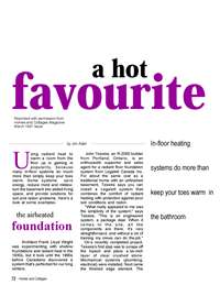 Homes & Cottages Magazine: Air Heated Radiant Floors and Shallow Slab Foundations - A Hot Favourite