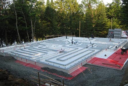 The Legalett GEO-Slab ICF Slab on Grade Forming System is ideal for Frost Protected Shallow Foundations with radiant heat