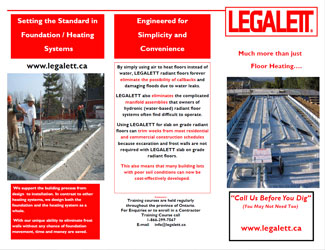 Legalett Brochure - Installer Benefits for Frost Protected Shallow Foundations and Air Heated Radiant Floor Heating System - Toronto, ON