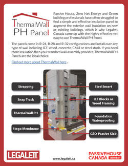 ThermalWall PH Panel - EPS Foam Insulation panels for ICF Construction, Passive House or Net Zero Energy, ZNE, or ZNEB Designs - by Legalett