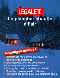 Legalett Brochure - Air-Heated Floors Unique Advantages with Frost Protected Shallow Foundations & Radiant Floor Heating Systems - ON