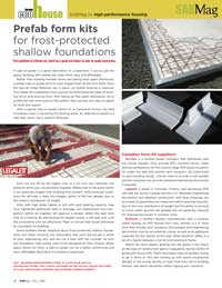 SAB Magazine article featuring Legalett in Prefab Form Kits for Frost Protected Shallow Foundations